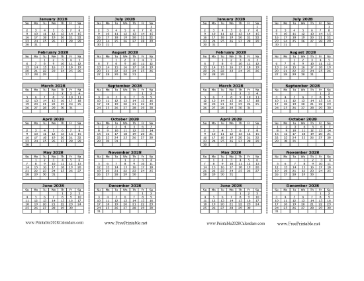 2028 Calendar Bookmark Calendar