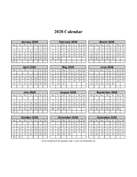 2028 Calendar One Page Vertical Monday Start Calendar