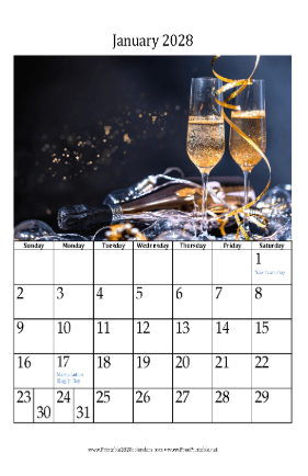 2028 Calendar with Photos Calendar
