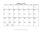 January 2028 Calendar