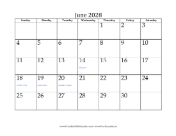 June 2028 Calendar