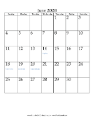 June 2028 Calendar (vertical) calendar