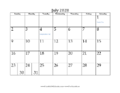 July 2028 Calendar
