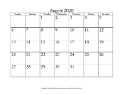 August 2028 Calendar