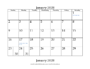 2028 Bottom Month calendar