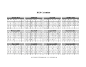 2028 Calendar One Page Horizontal Grid Descending calendar