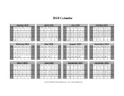 2028 Calendar One Page Horizontal Grid Descending Shaded Weekends calendar