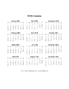 2028 Calendar One Page Vertical Descending Holidays in Red calendar