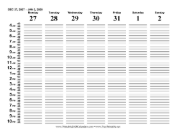 2028 Half-Hour Calendar calendar