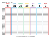 2028 Hourly Calendar calendar
